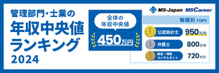 2024年版【管理部門・士業の年収中央値ランキング】職種別・業種別・男女別・年代別など